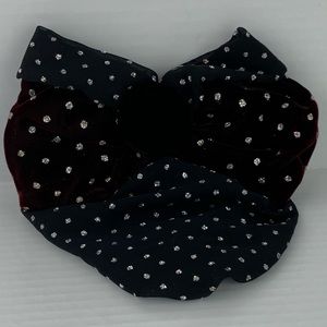 Kirk’s Folly Black & Wine Velvet Barrette Bow & Chignon Bun Cover